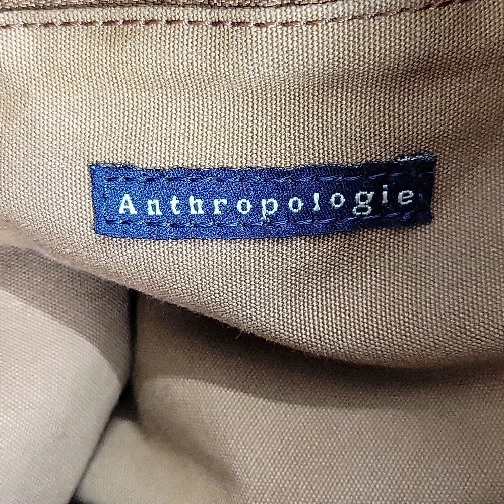 Anthropologie Elegant Brown Studded Leather Tote Bag